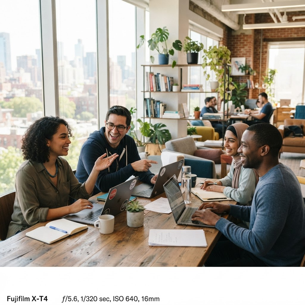 The ZelkonCRM team collaborating around a table in a bright office